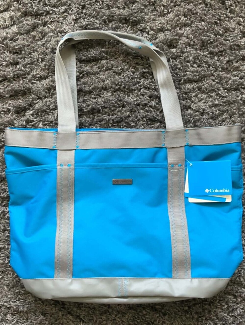 Columbia Bright Blue Tote with Gray Trim